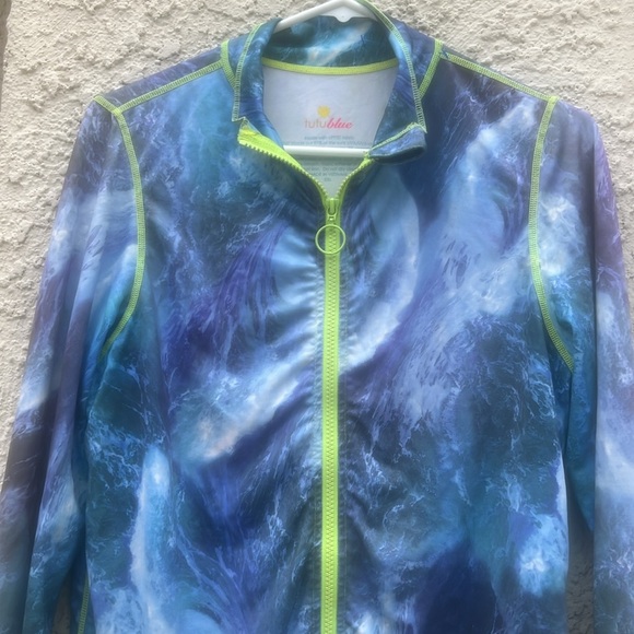TUTU Blue Women's UPF50+ Long Sleeve  Blue Rashguard Zip Jacket Women's Size XXL - Picture 3 of 9